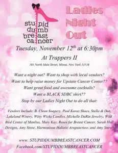 Flyer for Ladies Night Out event.