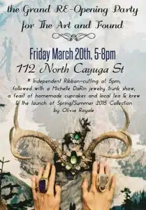 Grand reopening party invitation with antlers.